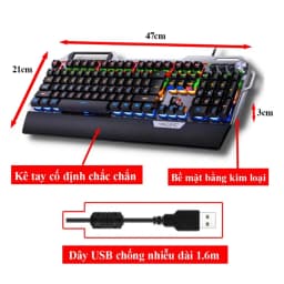Thumbnail Bàn phím cơ ZTU Smart K100 chơi game 104 phím có LED có kê tay chống mỏi, núm điều chỉnh âm thanh thuận tiện 1