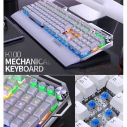 Thumbnail Bàn phím cơ ZTU Smart K100 chơi game 104 phím có LED có kê tay chống mỏi, núm điều chỉnh âm thanh thuận tiện 3