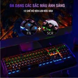 Thumbnail Bàn phím cơ ZTU Smart K100 chơi game 104 phím có LED có kê tay chống mỏi, núm điều chỉnh âm thanh thuận tiện 4
