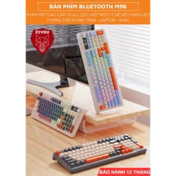 Thumbnail Bàn Phím Gaming Không Dây Bluetooth Ziyou M96 Có LED 2 Chế Độ Kết Nối Cho Máy Tính, Laptop  Tích Hợp Màn Hình, Núm Xoay 2