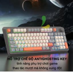 Thumbnail Bàn phím giả cơ gaming HOSAN xunfox K82 thiết kế 94 phím có đèn led 7 màu kèm theo nút vặn âm lượng 4