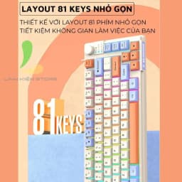 Thumbnail Bàn phím giả cơ gaming HOSAN xunfox K81 new 2024 thiết kế công thái học, đèn led cực chất và nút vặn âm lượng tiện lợi 2