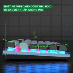 Thumbnail Bàn phím giả cơ gaming HOSAN xunfox K10 có dây, công thái học 87 phím LED Rainbow 2