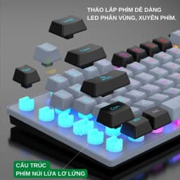 Thumbnail Bàn phím giả cơ gaming HOSAN xunfox K10 có dây, công thái học 87 phím LED Rainbow 3