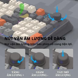 Thumbnail Bàn phím giả cơ không dây gaming HOSAN xunfox K94 thiết kế 94 phím kết nối 3 chế độ và đèn led 7 màu cực đẹp 4