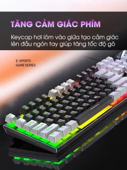 Thumbnail Bàn phím máy tính có dây gaming SIDOTECH K500 giả cơ led rgb full 104 key chống nước cho laptop pc văn phòng game thủ 3