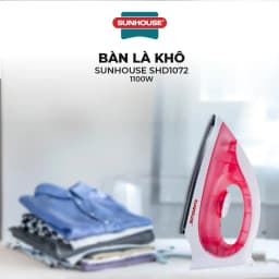 Thumbnail Bàn ủi, bàn là khô SUNHOUSE SHD1072 - Thân nhựa chịu nhiệt - Đèn báo hoạt động - Bề mặt chống dính - Bảo hành 12 tháng 2
