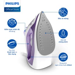 Thumbnail BÀN ỦI HƠI NƯỚC Philips DST1040/30 | 2000W | mặt đế chống dính - Hàng Chính Hãng 2
