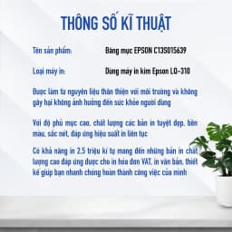 Thumbnail Băng Mực Máy In Kim Epson C13S015639 Cho Máy LQ310 Độ Phủ Mực Cao Giúp In Mượt Và Đều Màu 2