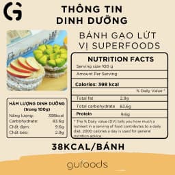 Thumbnail Bánh gạo lứt ăn kiêng GUfoods vị Superfoods - Không chiên dầu, Không đường, Eat clean, Healthy, Gym (170g/300g/510g) 3