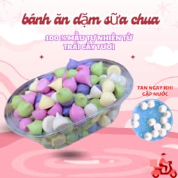 Thumbnail Bánh sữa chua sấy khô vị hoa quả tự nhiên Mèo Ù , đồ ăn dặm cho bé, ăn vặt cho bé , HSD 3 tháng. 1