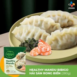 Thumbnail Bánh xếp Healthy Mandu Hàn Quốc Bibigo – nhân Hải Sản & Rong Biển 280g -Date 08/2025 4