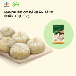 Thumbnail Bánh xếp Mandu Bibigo ăn sáng nhân thịt 132g [Quay vi sóng 2 phút] 1