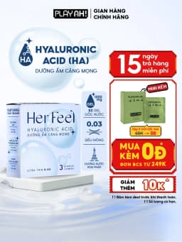 Thumbnail Bao cao su dưỡng ẩm Her Feel HA Hộp 3/10 Gấp đôi gel dưỡng ẩm cao cấp 1