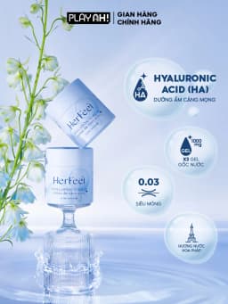 Thumbnail Bao cao su dưỡng ẩm Her Feel HA Hộp 3/10 Gấp đôi gel dưỡng ẩm cao cấp 2