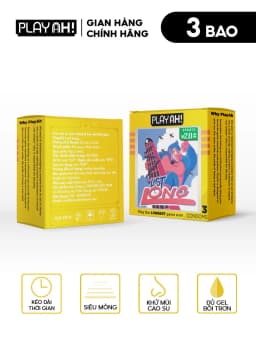 Thumbnail Bao Cao Su PlayAh Last Long Siêu Mỏng Kéo Dài Quan Hệ Thời Gian Hộp 3/10 size 52mm 2