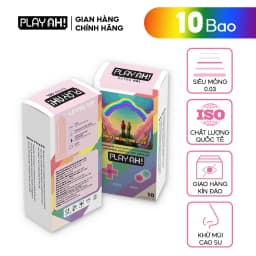 Thumbnail Bao Cao Su PlayAh Rainbow Gel 003 Hộp 10 size 52mm siêu mỏng, nhiều gel 2
