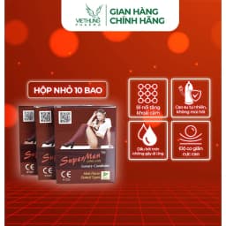 Thumbnail Bao cao su siêu mỏng Supermen, có chấm bi nhỏ kéo dài thời gian, nhiều gel bôi trơn, hộp 10 bao 1