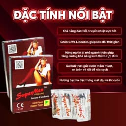 Thumbnail Bao cao su Supermen siêu mỏng có chấm bi nhỏ kéo dài quan hệ, nhiều gel bôi trơn, Hộp 120 cái 3