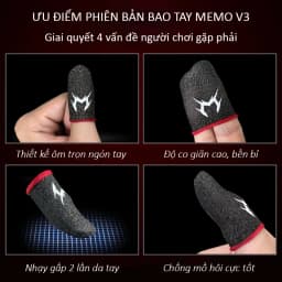 Thumbnail Bao tay chơi game điện thoại MEMO V3 gaming carbon sợi bạc chống mồ hôi găng tay ff pubg liên quân tốc chiên mobile 4