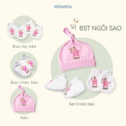 Thumbnail Bao Tay Sơ Sinh Bèo, Bao Chân Bèo, Nón Sơ Sinh MIOMIO - In Hình Cho Bé Trai, Bé Gái, Vải Cotton 2