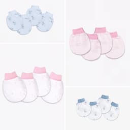Thumbnail Bao Tay Sơ Sinh MIOMIO(2 Đôi), Dành Cho Bé Gái Bé Trai, 100% cotton, Hoạ Tiết Thỏ, Sọc, Mèo Mây, Mặt Mèo 1