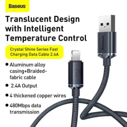 Thumbnail Baseus 2.4A Cáp USB A-L Sạc Dữ Liệu Nhanh Dây USB Cáp Điện Thoại Di Động Cho 13 12 2