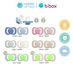 Thumbnail b.box Set 2 núm ti silicone mềm mại với công nghệ kháng khuẩn gốc bạc hỗ trợ chỉnh nha cho bé, tặng kèm nắp đậy tiện lợi 1