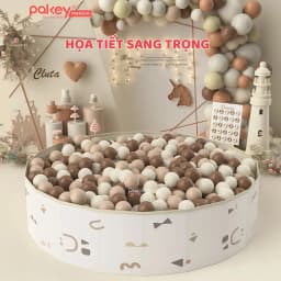 Thumbnail Bể Bóng Vải PAKEY Gấp Gọn Tiện Lợi Cho Bé, Bể Chơi Cát, Hạt Muồng Họa Tiết Phong Cách Hàn Quốc Sang Trọng 2