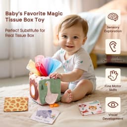 Thumbnail Bé Montessori Đồ Chơi Magic Hộp Khăn Giấy Giáo Dục Hoạt Động Học Tập Cảm Giác Đồ Chơi Cho Trẻ Em Vui Nhộn Kotak Khăn Giấy Bận Rộn Ban Trò Chơi Cho Bé 4