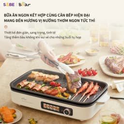 Thumbnail Bếp Nướng Điện Không Khói Bear Đa Năng Chiên Xào Khay Nướng Hệ Thống Phát Nhiệt 5U Phân Bố Nhiệt Đồng Đều GR-4H15C 3