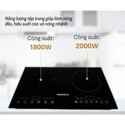 Thumbnail Bếp Đôi Điện Từ Hồng Ngoại Daewoo DWHB-3801C, mặt kính pha lê bóng 3800W 2