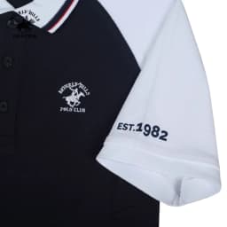 Thumbnail Beverly Hills Polo Club-Áo polo Ngắn tay Nam Slim Fit Navy Pha phối-PMSSW23TL0022 2