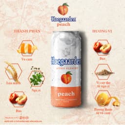 Thumbnail Bia Bỉ Hoegaarden Peach Thùng 12 Lon (500ml/Lon) Chính Hiệu - Hương Vị Đào 3