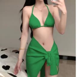 Thumbnail Bikini đi biển LUHAZO sexy sang chảnh set 3 chi tiết áo 2 dây kèm khăn quấn nhiều màu sắc hottrend 2023 8831-PC27 4