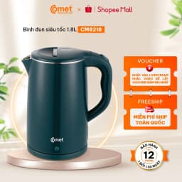 Thumbnail Bình đun siêu tốc inox 304 1.8L COMET - CM8218DG màu xanh cổ vịt 1