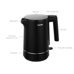 Thumbnail Bình đun siêu tốc Toshiba KT-15DS1NV - 1.5L - Inox 304 - Hàng chính hãng, bảo hành 12 tháng, chất lượng Nhật Bản 1