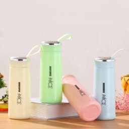Thumbnail Bình Đựng Nước Thủy Tinh 360ml Bọc Nhựa Cách Nhiệt Thời Trang 1