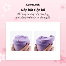 Thumbnail Bình giữ nhiệt Lock&Lock Energetic one-touch tumbler 550ml và 400ml LHC3249 (phiên bản Peach Blossom) 4
