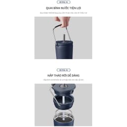 Thumbnail Bình giữ nhiệt Lock&Lock Bucket Tumbler W/Straw 540ml có ống hút LHC4268 (3 màu) 4