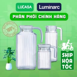 Thumbnail Bình Nước Thủy Tinh Luminarc Quadro Cao Cấp 0.5L - 1.1L - 1.7L | Phân Phối Chính Hãng 1