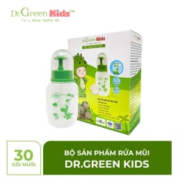 Thumbnail Bình rửa mũi cho trẻ em Dr.Green Kids | 30 gói muối biển | Đầu rửa silicon | viêm mũi | viêm xoang 3
