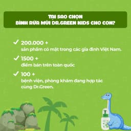 Thumbnail Bình rửa mũi cho trẻ em Dr.Green Kids | 30 gói muối biển | Đầu rửa silicon | viêm mũi | viêm xoang 4