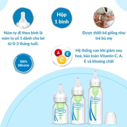 Thumbnail Bình sữa Dr.Brown's cổ hẹp 120ml và 250ml nhựa PP Options Plus tách set 1