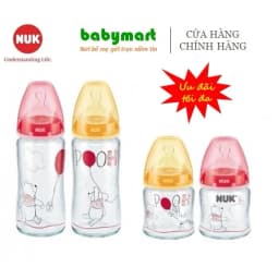 Thumbnail Bình sữa NUK thủy tinh mẫu Disney 120 - 240ml ty silicone size S1-M 1