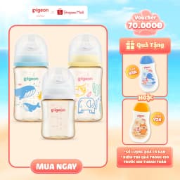 Thumbnail Bình Sữa Pigeon PPSU Softouch Baby-Friendly World 160ml/240ml - Nhiều Hoạ Tiết 1