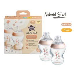 Thumbnail Bình Sữa PP Ty Siêu Mềm Tự Nhiên Tommee Tippee Natural Start 260ml, Núm Ty Của Bình 3-6 Tháng, Hồng (Bình Đôi, Tách Lẻ) 1