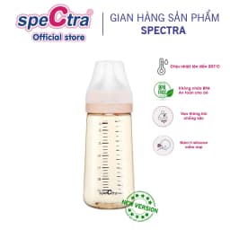 Thumbnail Bình sữa PPSU cổ rộng Spectra 260ml kèm núm ti size M/L/XL (Xanh đậm/ Vàng) 1