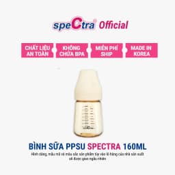 Thumbnail Bình sữa PPSU cổ rộng Spectra 160ml núm ti size S (màu vàng gold) 1