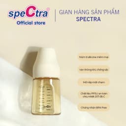 Thumbnail Bình sữa PPSU cổ rộng Spectra 160ml núm ti size S (màu vàng gold) 2